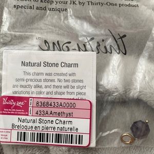 JJ by Thirtyone amethyst natural stone charm